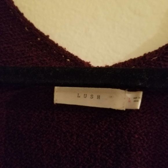 Lush Maroon large L tunic sweater pullover knit - Picture 6 of 7